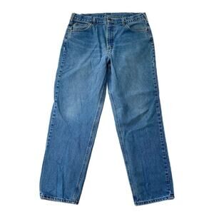 Carhartt Jeans Mens 36x32 Blue Denim Relaxed Fit Straight Distressed #2